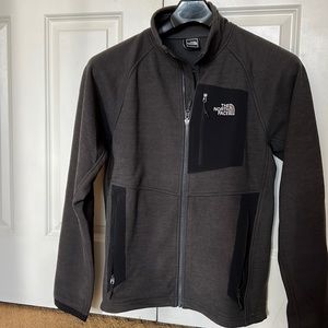 Mens North Face full zip with zip pocket light layer Grey Medium